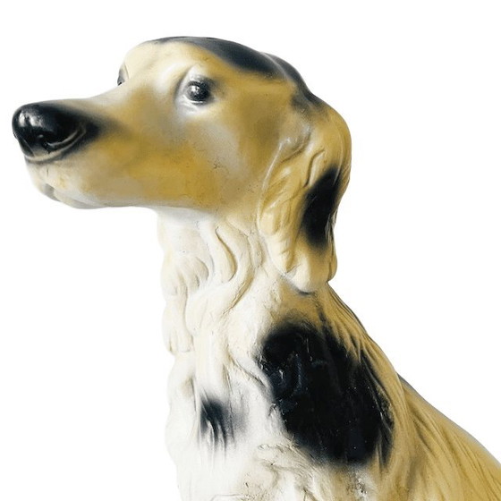 Image 1 of Vintage mid-century XL Italian dog statue English setter plaster 68 cm 1970s