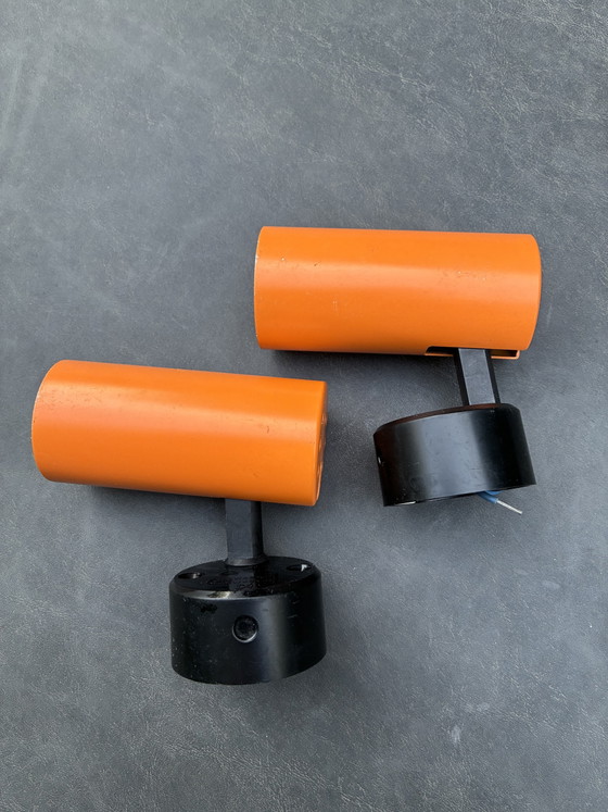 Space Age Wall Spots / Ceiling Lights Orange – Targetti – Retro 70s – Wall lights, Metal, Plastic (photo 2 of 9)