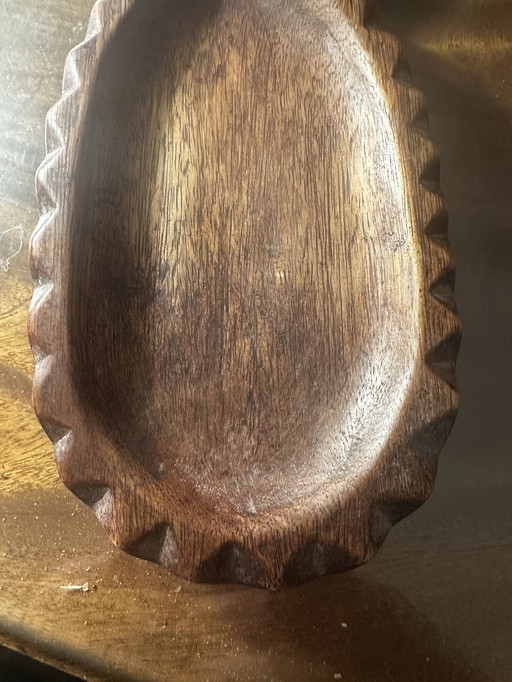 Vide poche vintage forme Ananas en bois sculpté