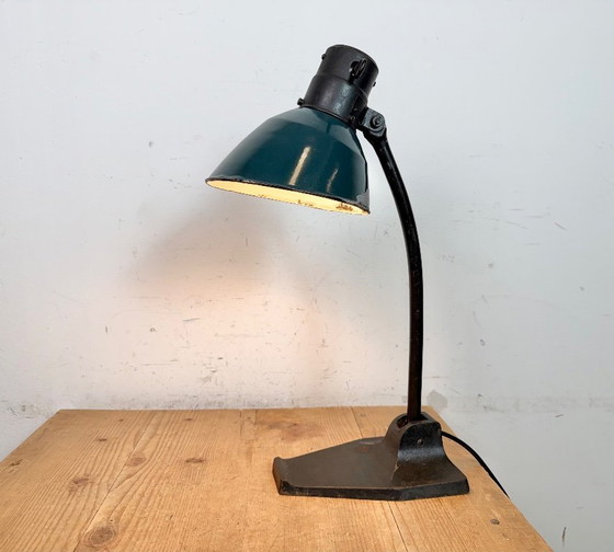 Image 1 of Vintage Duitse Bauhaus Petroleum Emaille Tafellamp van Schaco, jaren 30