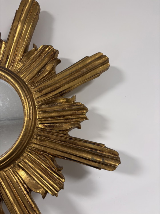 Miroir Sunburst Deknudt Mid-Century Original (60 Cm) – Glass, Wood (photo 3 of 10)