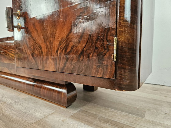 Art Déco kaptafel van notenhout met spiegel, Italiaans design, jaren 1940 – Consoles, Wood (photo 12 of 17)