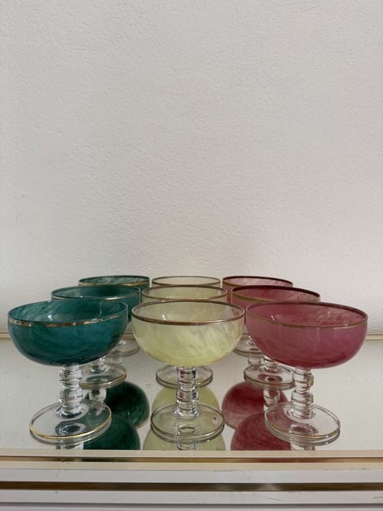 Image 1 of Coupes à glace multicolore cristal vénitien 