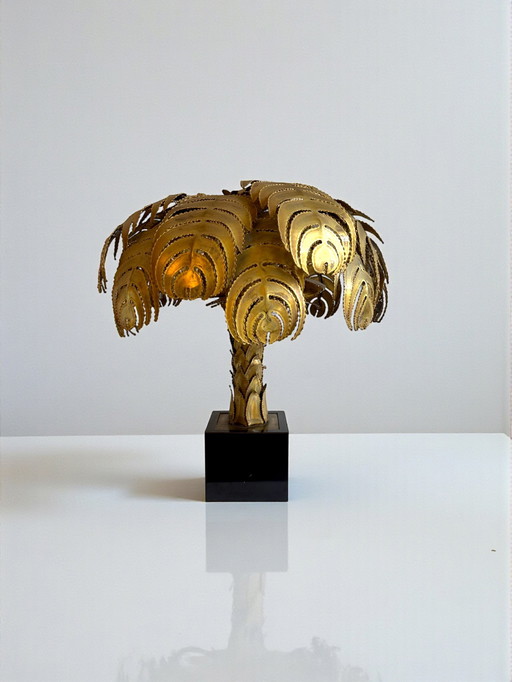 Lampada Palm Tree di Christian Techoueyres per Maison Jansen, 65 cm, anni '70