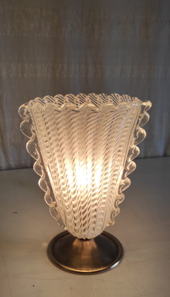 Image 1 of Table lamp with Murano glass shade - mid-20th century