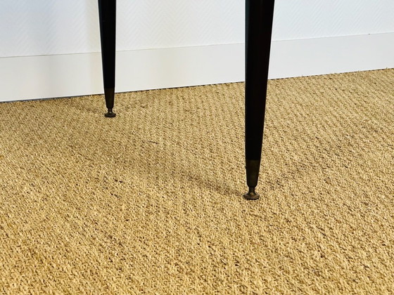 Image 1 of Table de salle à manger art déco en ébène de macassar et marqueterie, 1940