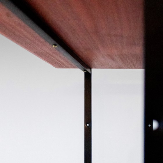 Image 1 of 1x Mid-Century Modern Teak Bookshelf with Iron Frame, Italy, 1960s