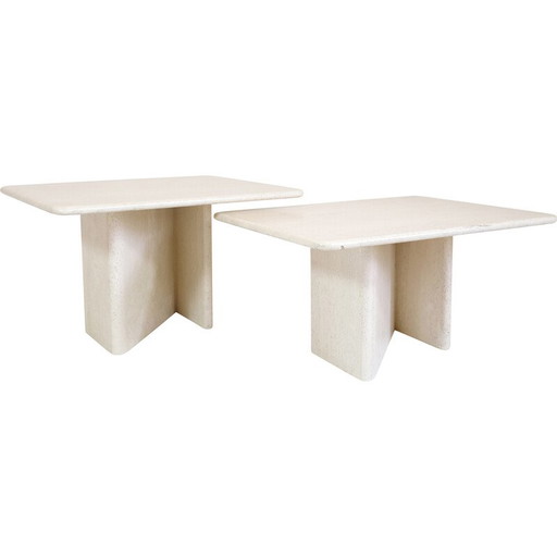Vintage travertine nesting tables, Italy