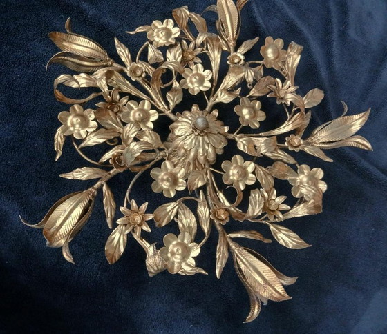 Image 1 of Lámpara de techo, araña, metal chapado en oro, Italia, estilo Hans Kogl