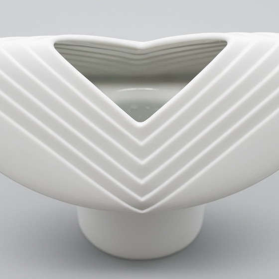 Image 1 of Rosenthal Studio Line Bisque Porcelain Vase Duo Ambrosio Pozzi Totem Minimalist