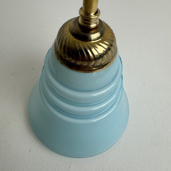 Pair of Antique Vintage Blue Opaline Wall Sconces – Wall lights, Glass (photo 7 of 12)