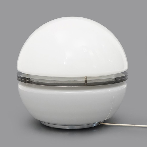 Image 1 of White glass table lamp by Enrico Tronconi for Tronconi, 1970s