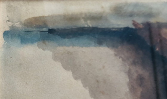 Image 1 of Jean Timmermans (1899-1986) - Mucche e contadino nella stalla Acquerello - Firmato a mano - 1930