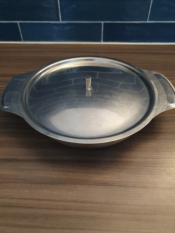 3 St. Vintage Stalen Dekschalen Gero Zilmeta, 27, 30 En 33 Cm – Tafelwaar, Metal, rvs (photo 6 of 7)