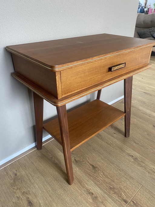 Vintage Table Cabinet With Drawer