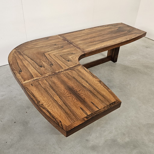 Table basse boomerang vintage en palissandre