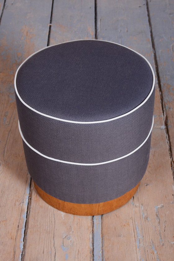 Tabouret Art Déco restauré, chêne, vernis restauré, retapissé, tchèque, années 1920 – Textile, Wood (photo 8 of 14)