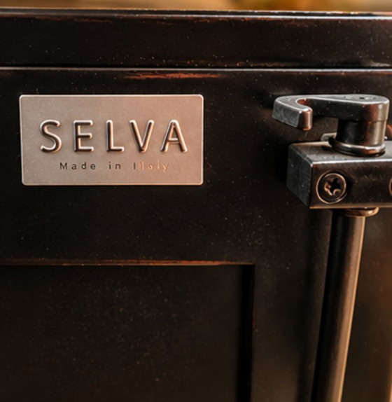 SELVA Made in Italy – Elegant Black & Gold Sideboard / Dressoir – Wood (photo 5 of 5)