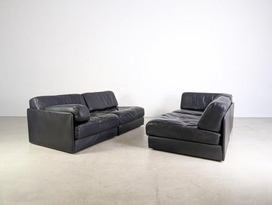 Image 1 of De Sede DS 76/78 Modulsofa Midcentury Design Couch Leder schwarz
