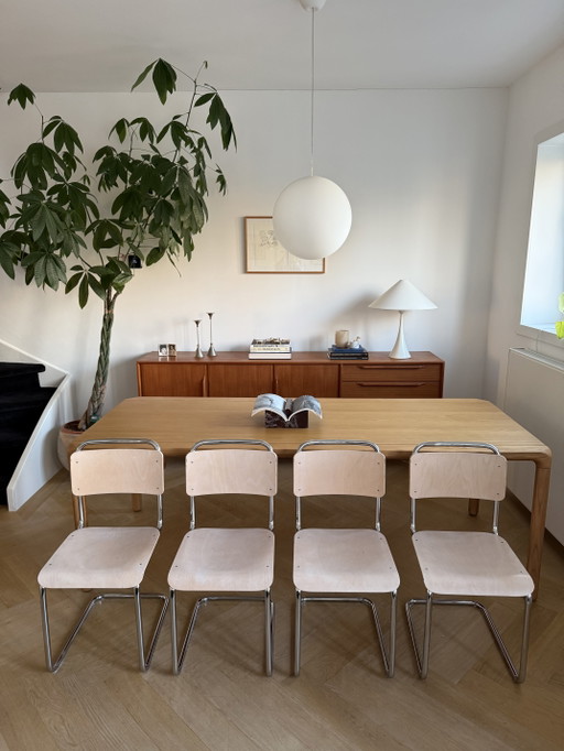 4x Gispen 101 Buisframe Stoelen – eetkamerstoelen, Metal, Wood