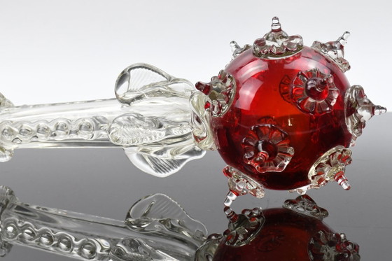 Murano glass sceptre – ruby red and clear, hand blown, Italy – Decorative Objects (photo 2 of 12)