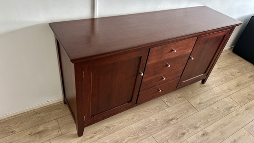 Classic vintage espresso brown cherry wood sideboard