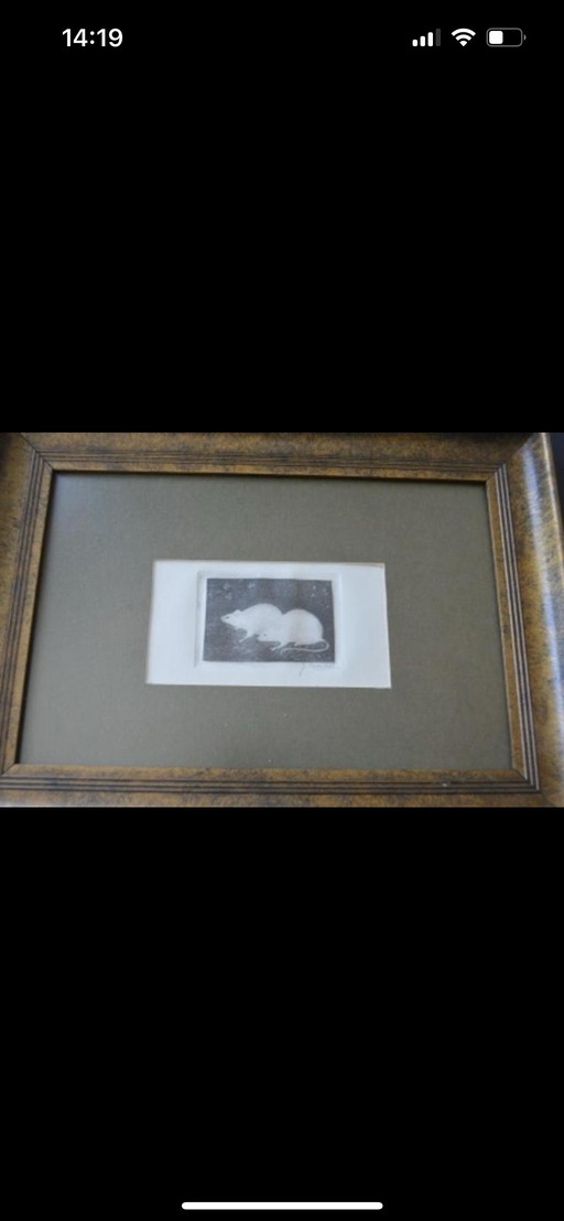 Jan Mankes 1889-1920 / Original-Radierung 2 Mäuse