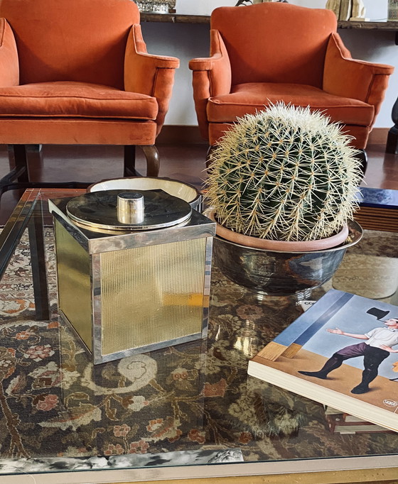 Image 1 of Hollywood Regency Golden Ice Bucket, Italy, ca. 1970s