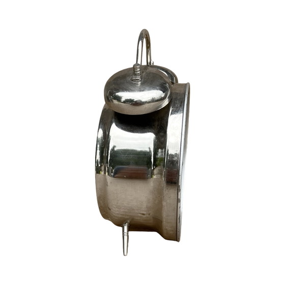 Image 1 of Silver metal mechanical alarm clock Anker, Germany, 1970s.