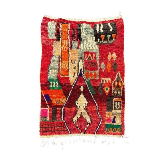 Image 1 of Colorful Moroccan Wool Rug 130x190 cm– Abstract Berber Handmade Carpet
