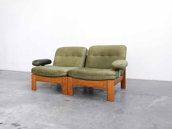 Image 1 of Vintage "FJELMAR" modular sofa, teak and leather, Mid-Century Danish