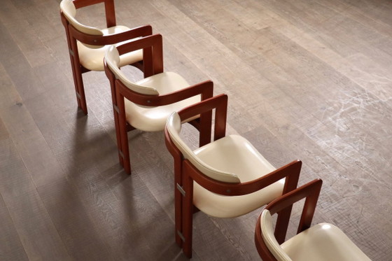 Set van 6 Augusto Savini Pamplona-stoelen voor Pozzi, Italië, 1965 – Eetkamerstoelen, Wood (photo 14 of 18)