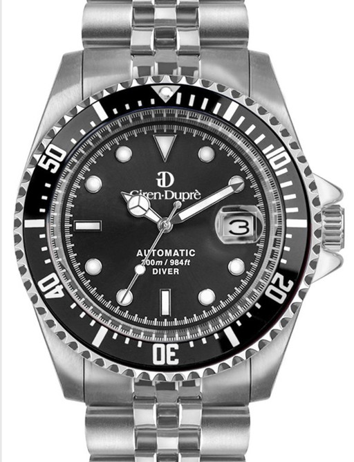 Giren Dupre Automatic Diver Watch 44mm Steel 300m WR