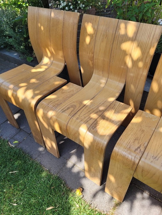 Image 1 of 6 Gijs Bakker strip chairs and table