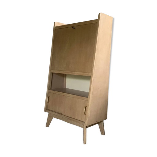 Vintage piramidevormig secretair bureau bibliotheek – Wood