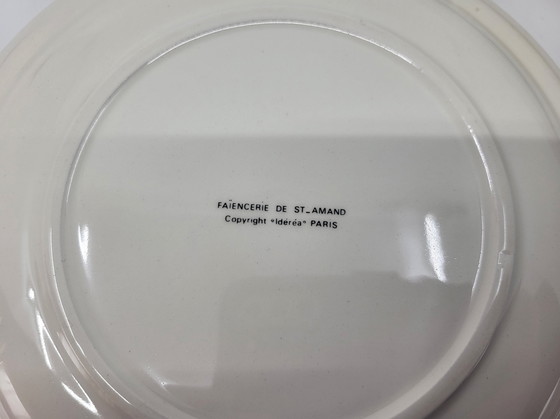 Image 1 of Sprechende Teller Saint Amand Illustration von Jacques Faizant Fayence Frankreich 1970 (6er Set)