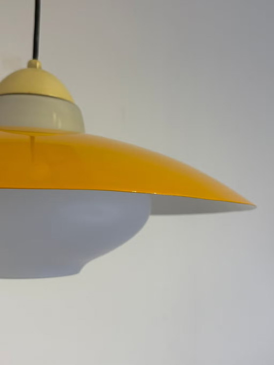 Philips, Louis Kalff UFO, Lampada a sospensione vintage anni '50 - '60, Lampade a sospensione, Metallo, Giallo (foto 3 di 21)