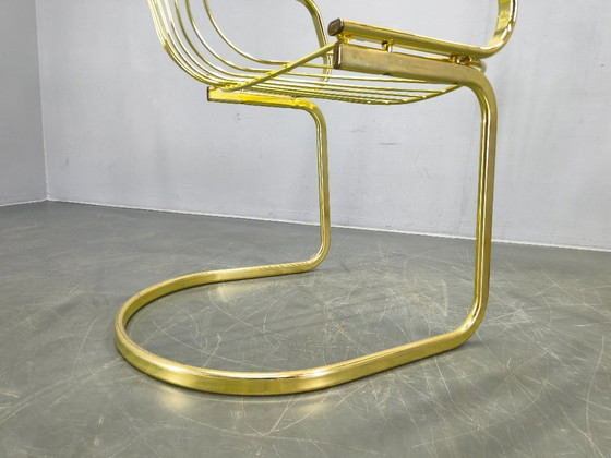 Image 1 of Set of 5 Gastone Rinaldi Brass Dining Chairs for Rima, Italy 1970s