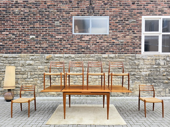 Image 1 of Niels Otto Møller Set 60s Teak Mid Century Dinningset Stühle Esstischgruppe Esszimmer 70s Vintage 