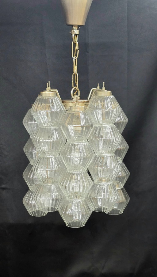 Vintage chandelier by Carlo Scarpa for Venini Murano in blown glass - Italy 1960/70