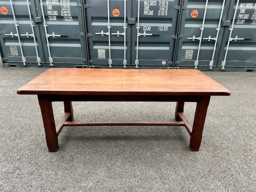 VINTAGE OAK BRUTALIST TABLE