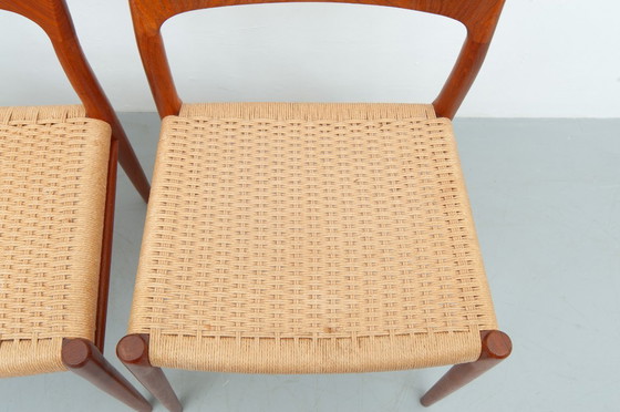 Image 1 of 4x chaises de salle à manger modèle 75 en teck par Niels Otto Møller pour J. L. Møller Möbelfabrik (années 1950)