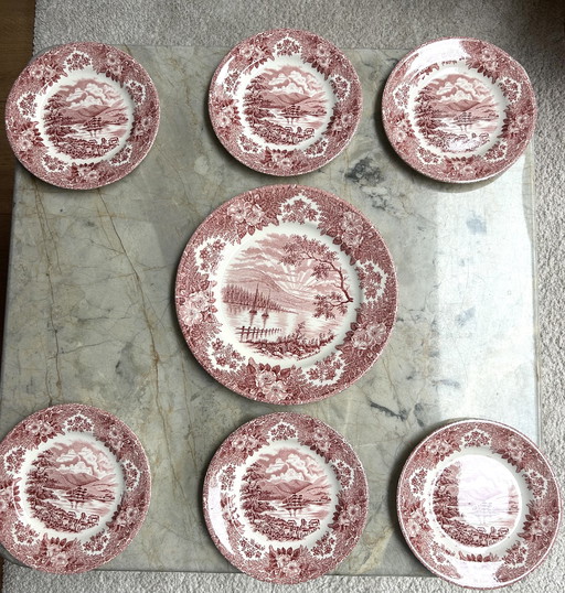 Incantevole set da pasticceria da 7 pezzi - Servizio da tavola in gres inglese EIT