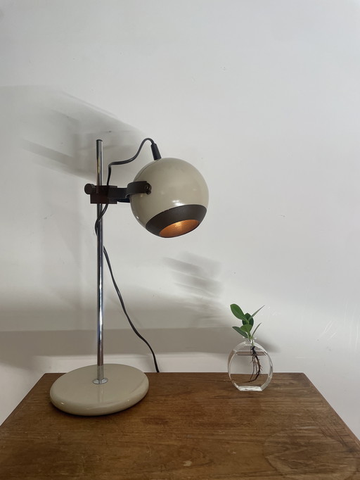 Lámpara de mesa/lectura vintage Herda, años 70, diseño de la era espacial