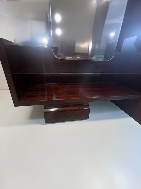 Image 1 of Streamline - Art Deco dressing table with beveled mirror and walnut burl veneer – Germany 1940s / 1950s
