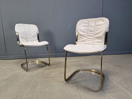Vintage eetkamerstoelen van Willy Rizzo voor Cidue, set van 5, jaren 70.