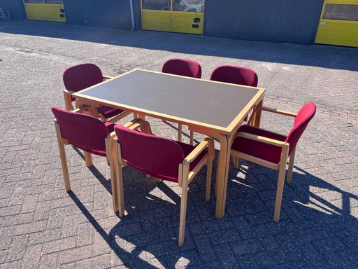Beautiful Vintage Danish Dining Table + 6 Chairs Farstrup