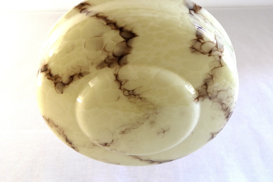 Image 1 of Lampada da soffitto Art Déco in vetro marmorizzato beige marrone