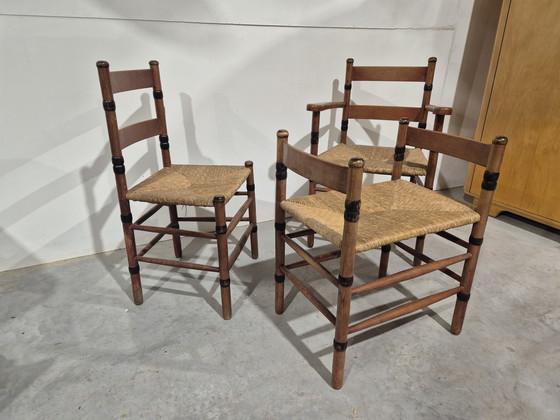 Image 1 of Jac Levee Art-Deco-Set, bestehend aus 2 Stühlen und einem Hocker