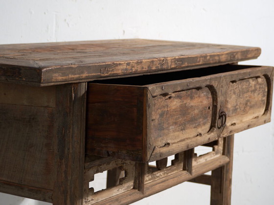 Consolle cinese antica con traforo geometrico – Cina, circa 1900 – Console, Wood, Iron (photo 21 of 40)